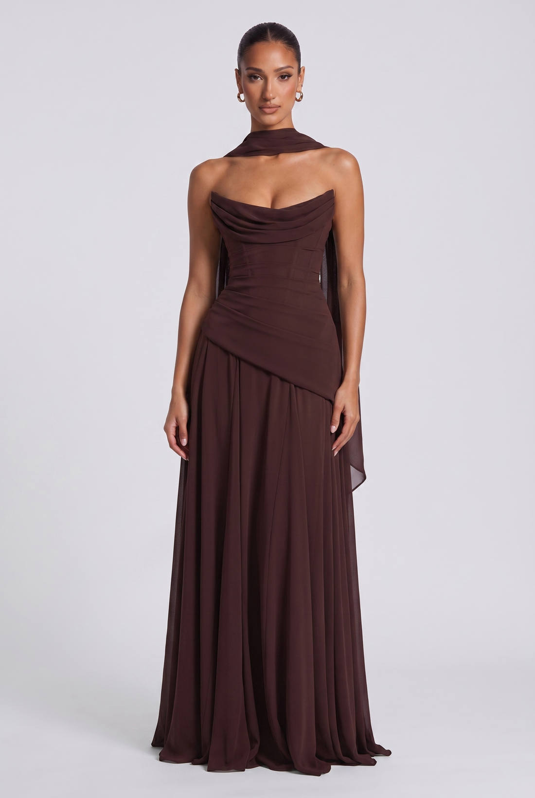 Robe Longue Patricia - Prune Marron