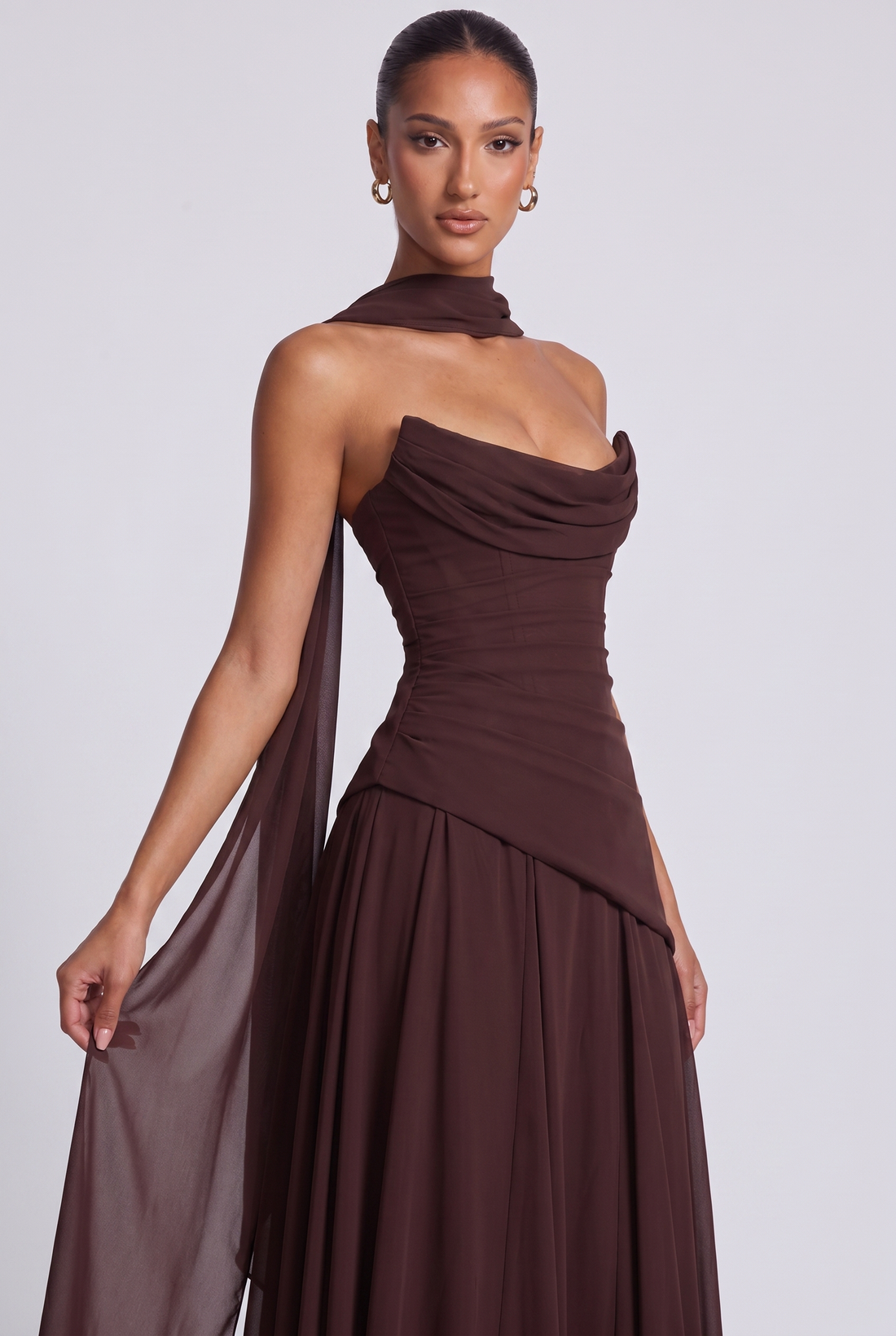 Robe Longue Patricia - Prune Marron