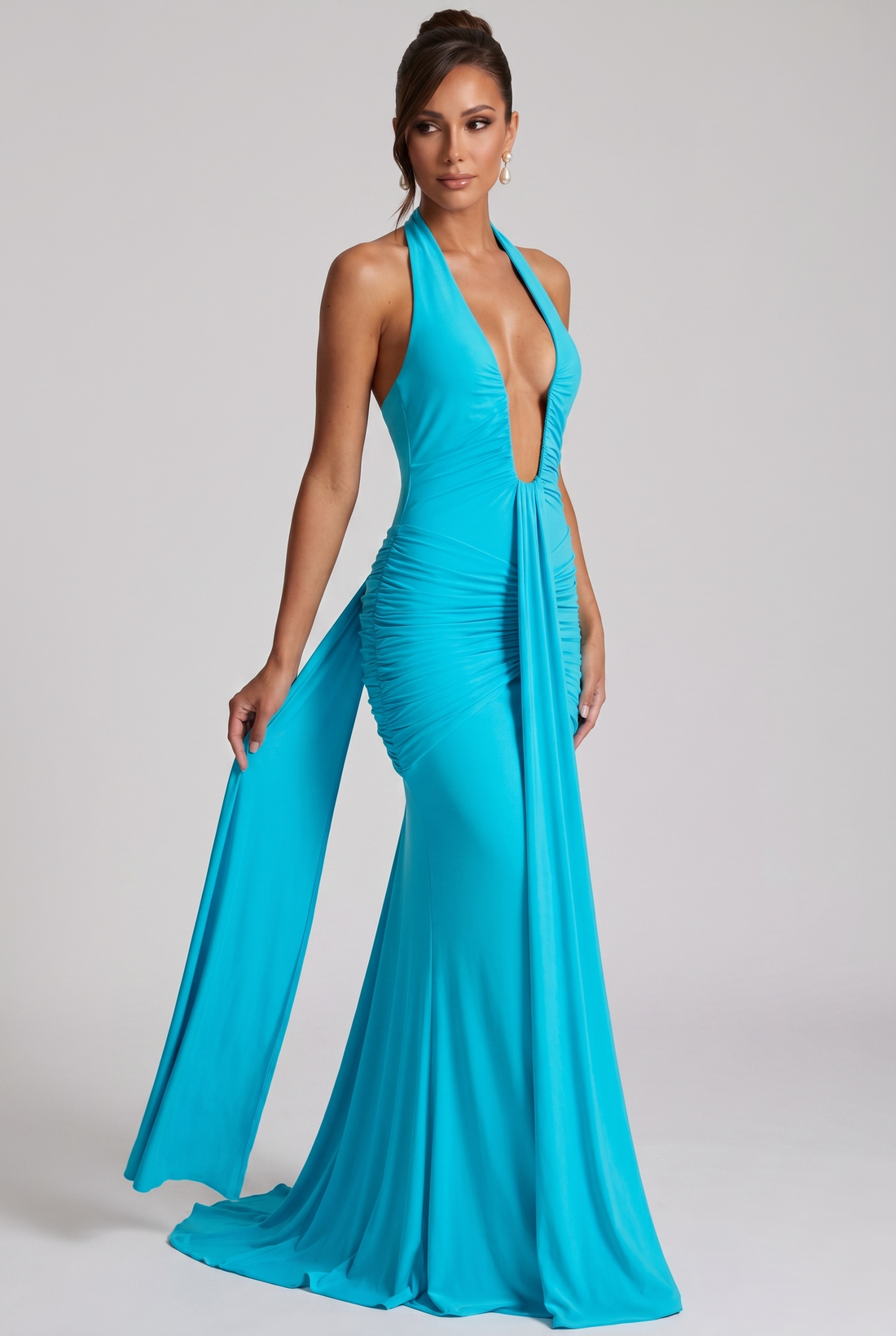 Robe Longue Rosetta - Aqua
