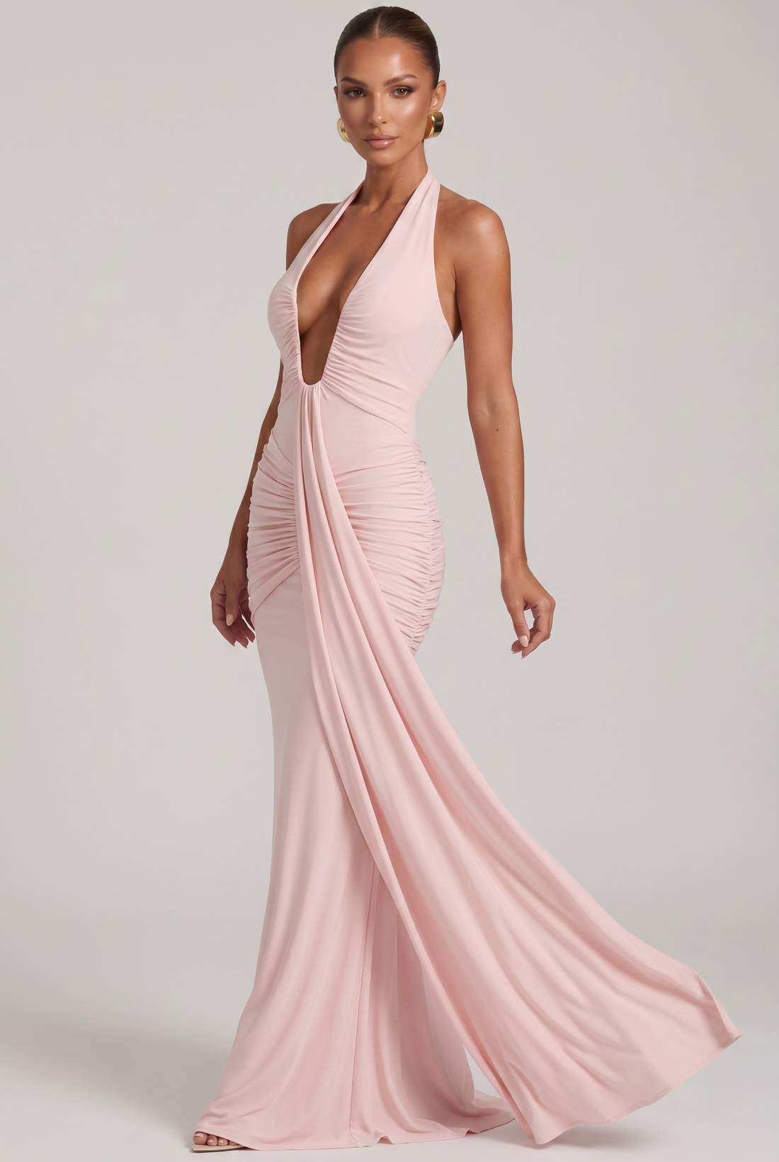 Robe Longue Rosetta - Rose Poudré