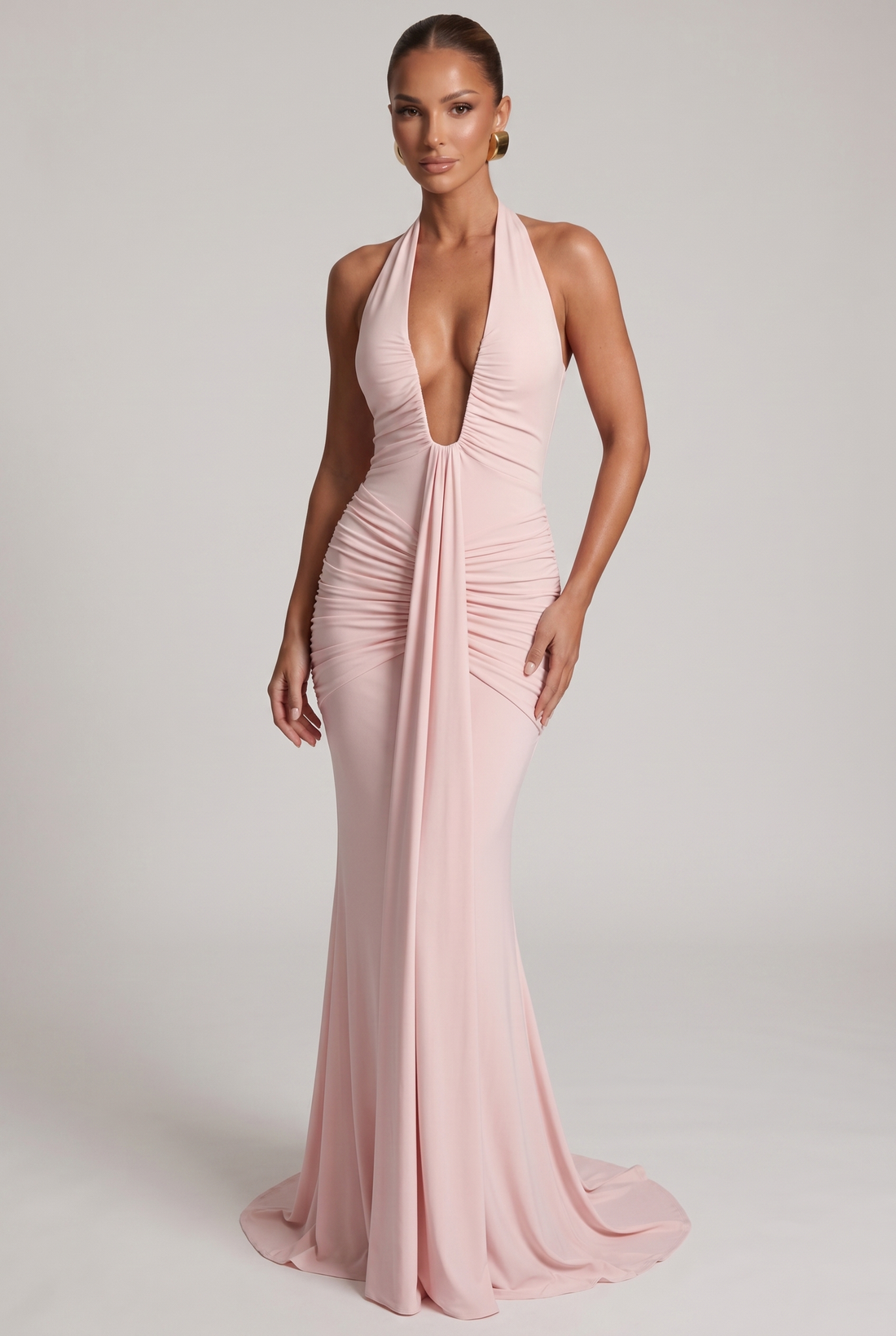 Robe Longue Rosetta - Rose Poudré