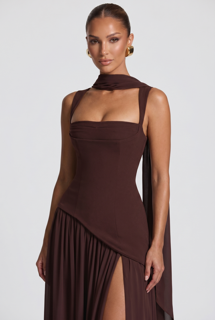 Robe Longue Tullulah - Prune Marron