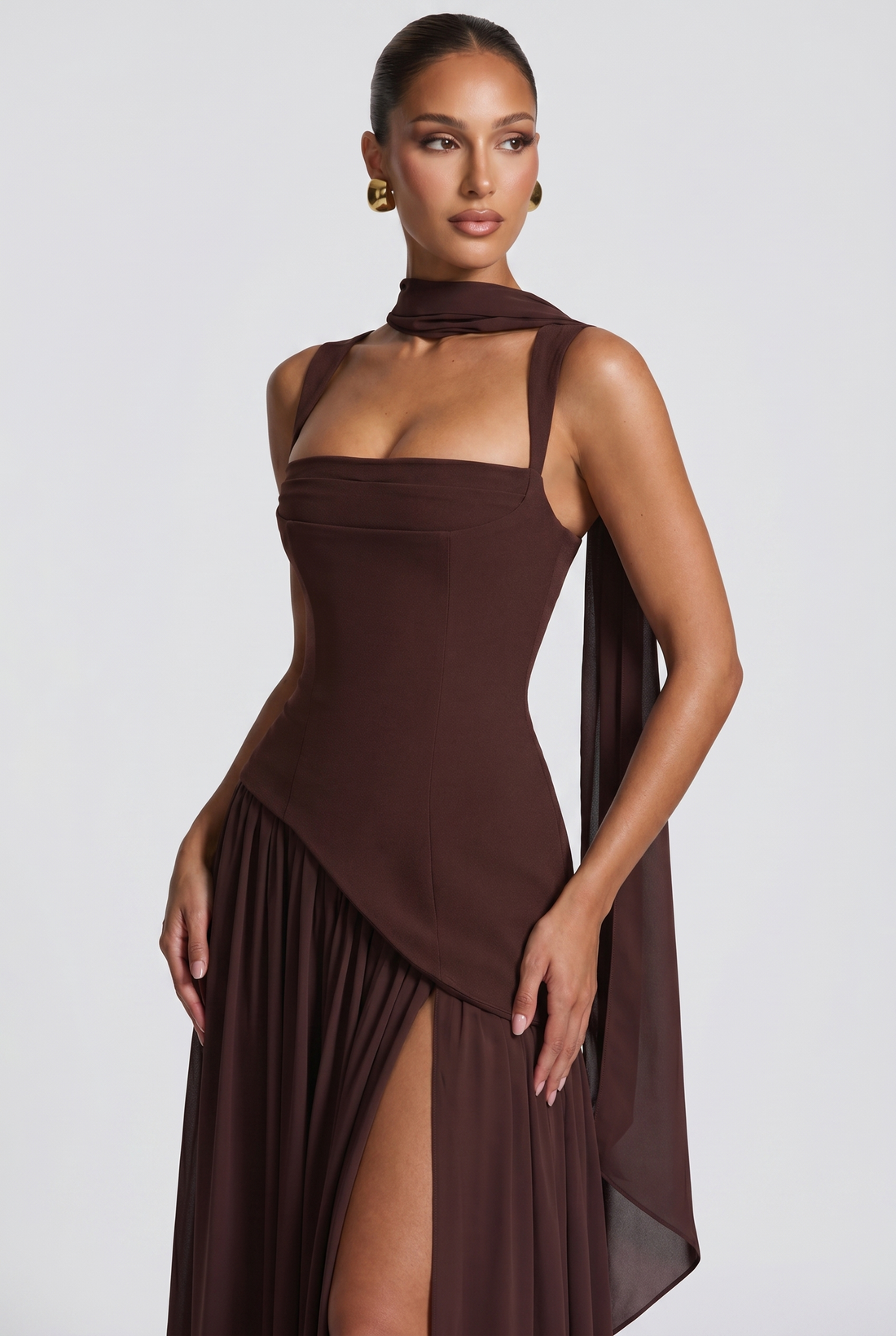 Robe Longue Tullulah - Prune Marron