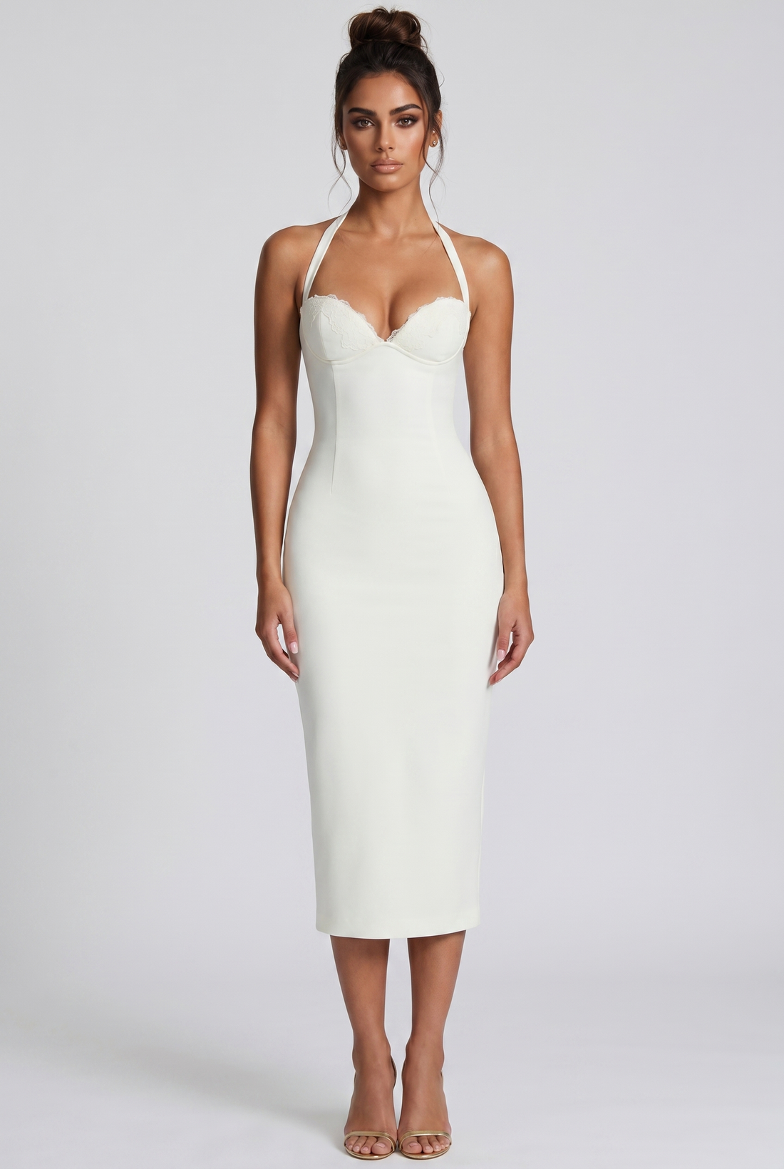 Robe Mi-Longue Cassia - Ivoire