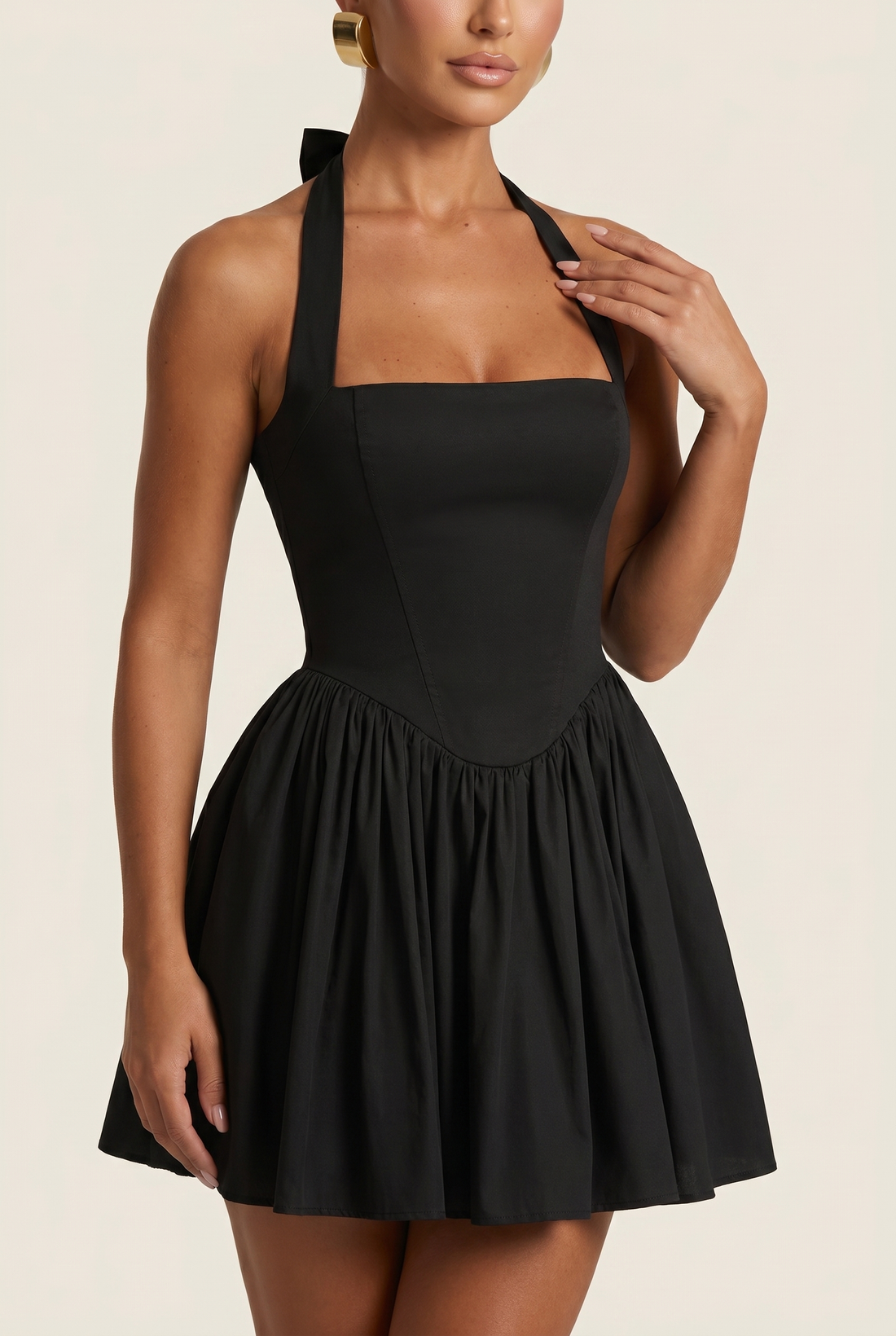Robe Mi-Longue Cressida - Noir