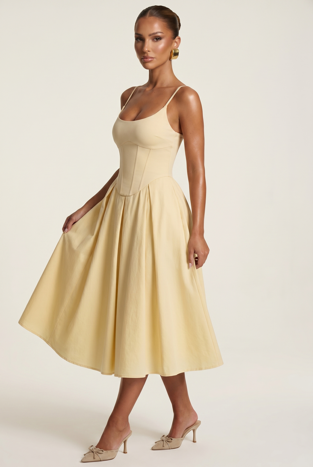 Robe Mi-Longue Mariella - Jaune Citron