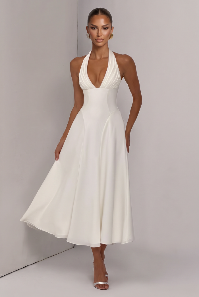 Robe Mi-Longue Hayden - Ivoire