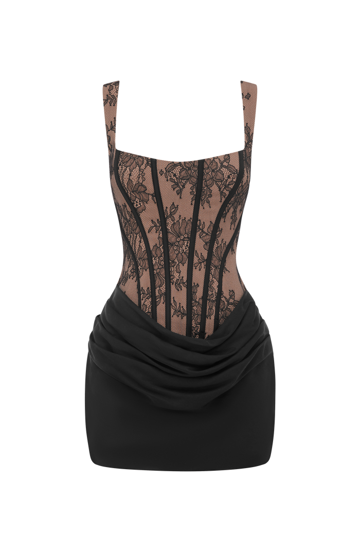 Robe Courte Cornelia - Dentelle Noire