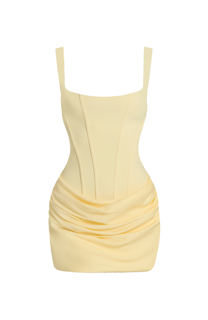 Robe Courte Cornelia - Jaune Citron