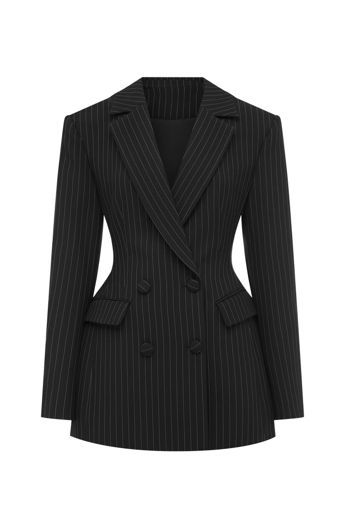 Elvira Mini Dress - Black Stripe