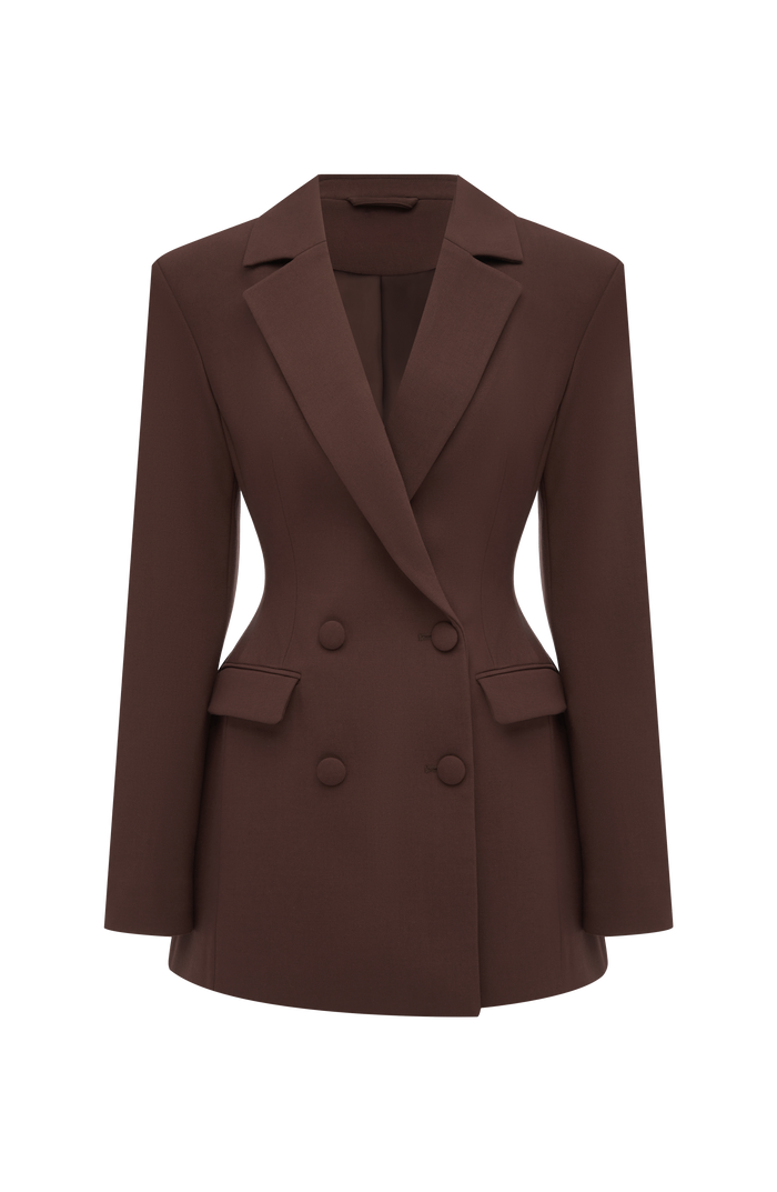 Elvira Mini Dress - Plum Brown