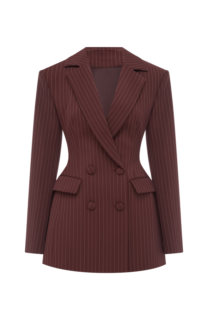 Elvira Mini Dress - Burgundy Stripe