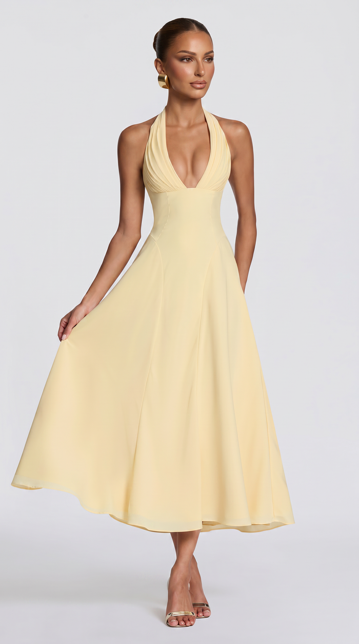 Robe Mi-Longue Hayden - Jaune Citron