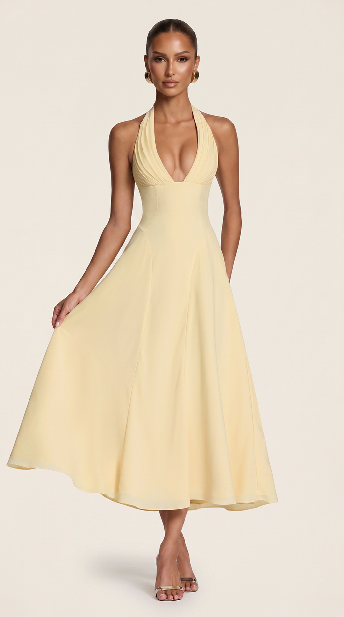 Robe Mi-Longue Hayden - Jaune Citron