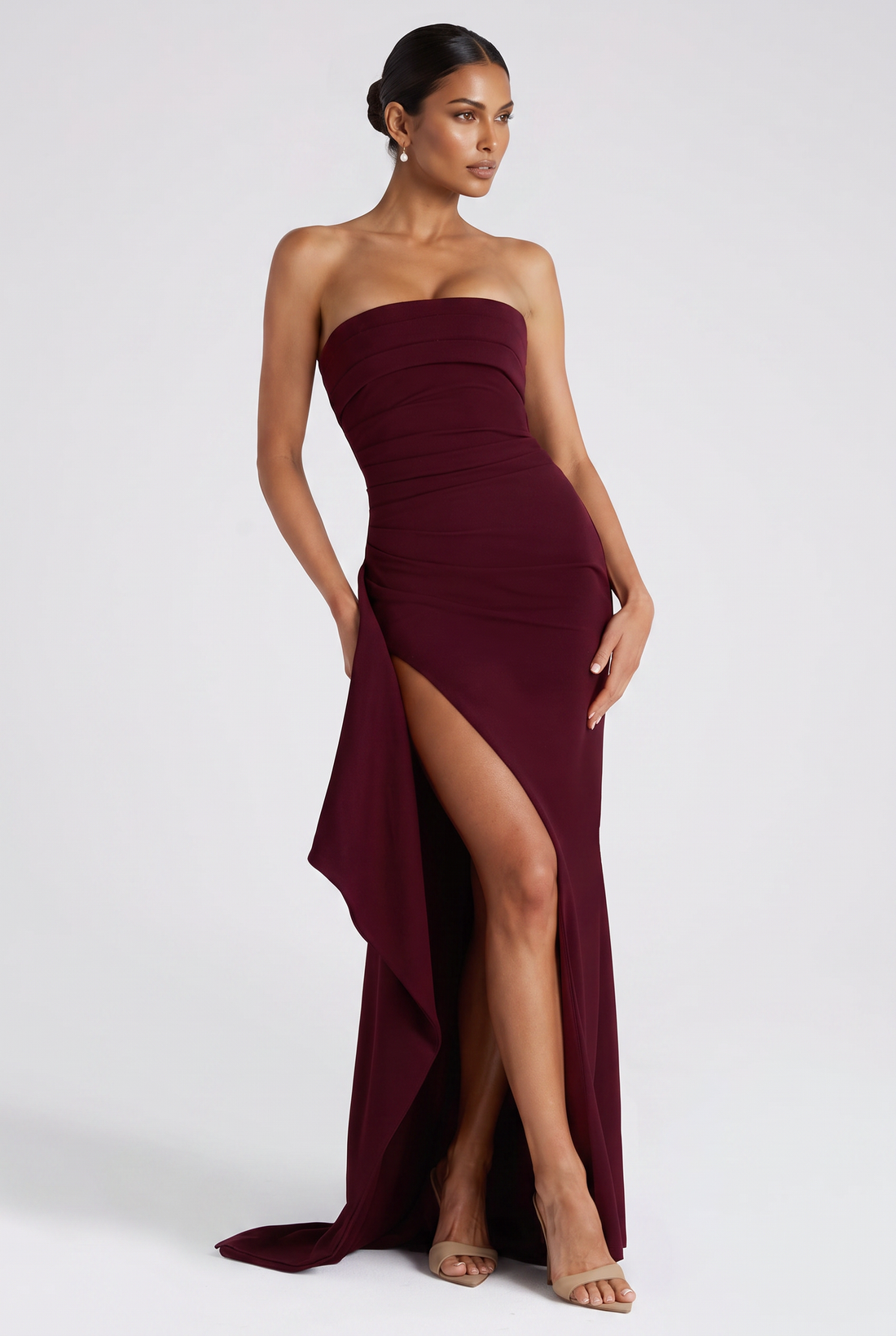 Robe Longue Zafira - Rouge Cerise