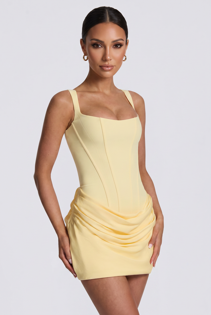 Robe Courte Cornelia - Jaune Citron