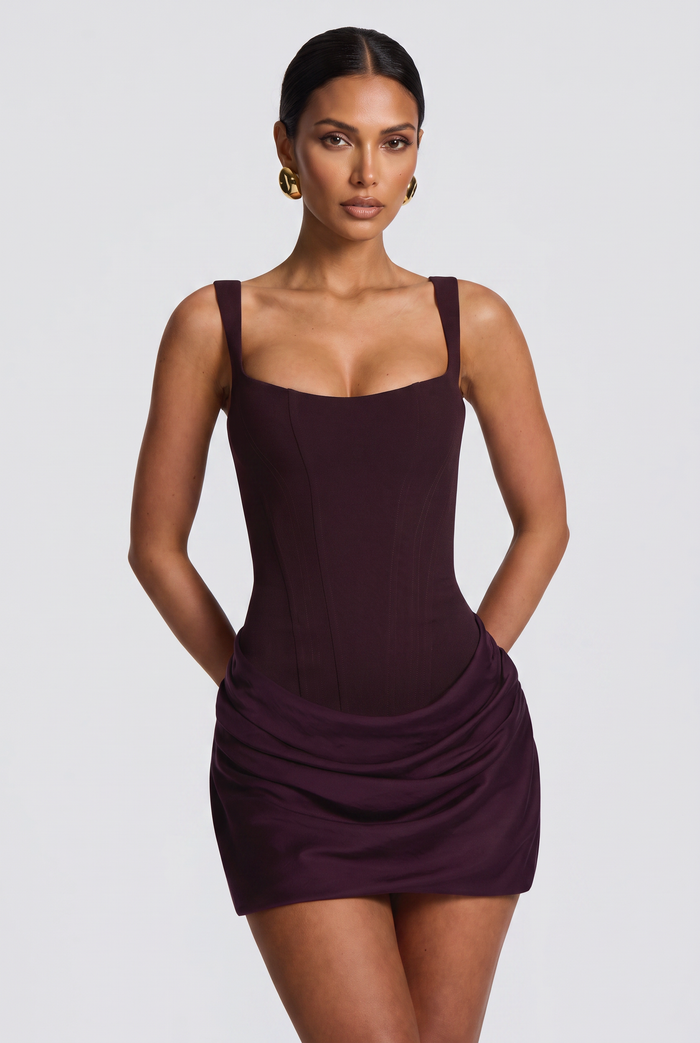 Robe Courte Cornelia - Prune