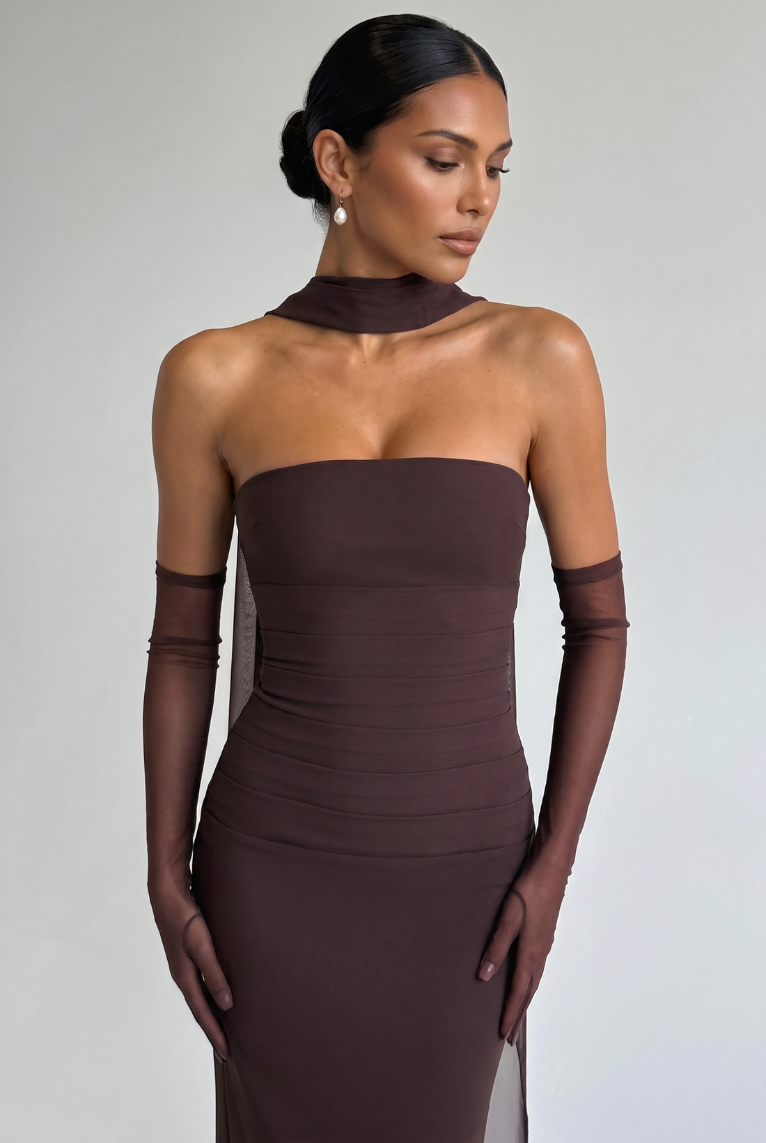 Robe Longue Yulia - Prune Marron