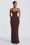 Robe Longue Lucille - Prune Marron
