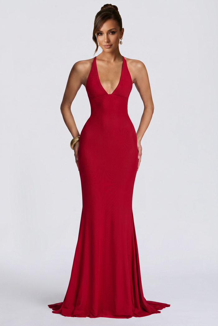 Robe Longue Olenia - Rouge Profond
