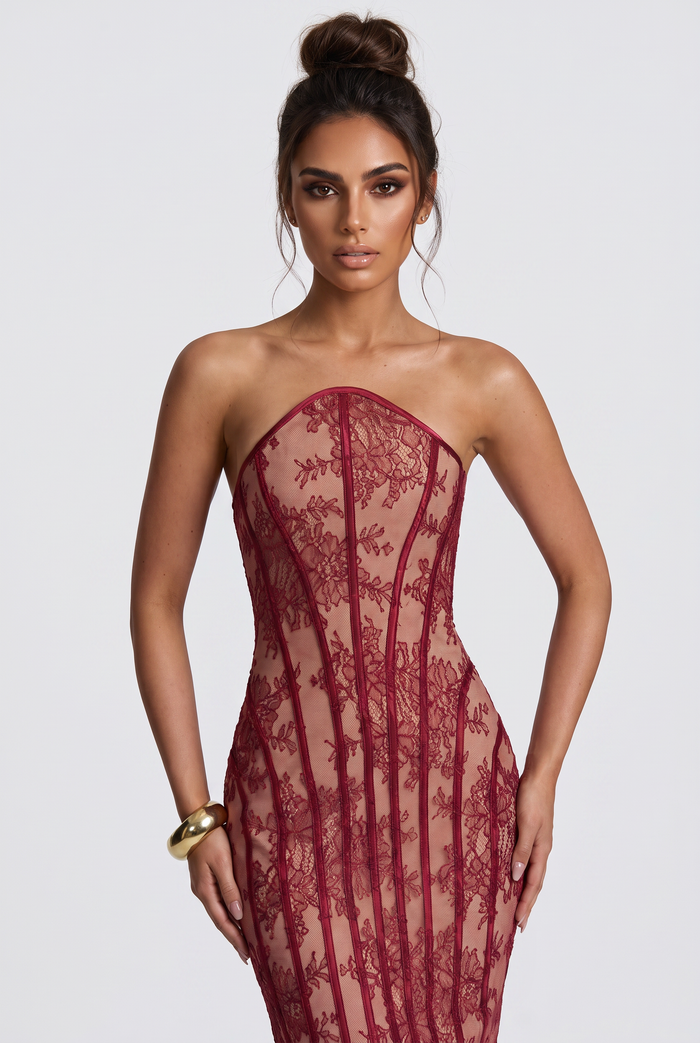 Robe Longue Tamara - Bordeaux