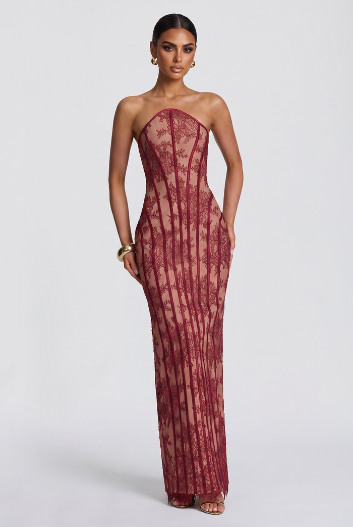 Robe Longue Tamara - Bordeaux
