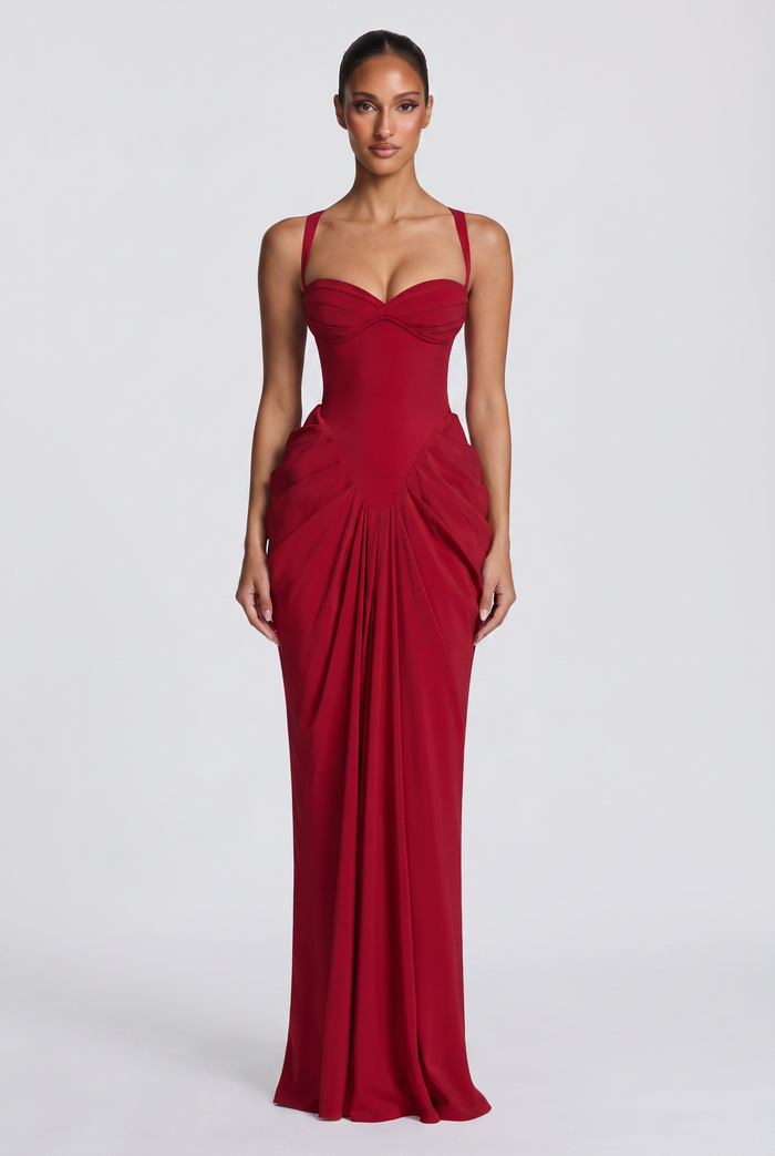 Robe Longue Lucille - Rouge Profond
