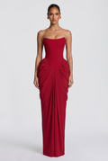 Robe Longue Noura - Rouge Profond