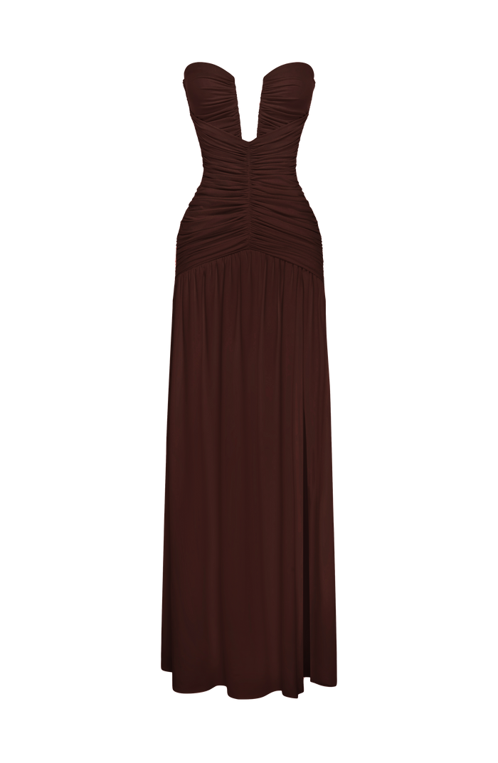 Junia Maxi Dress - Plum Brown