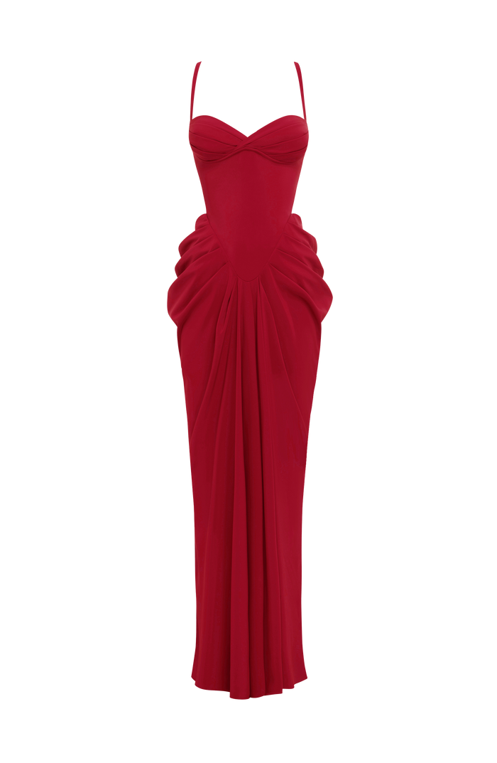 Robe Longue Lucille - Rouge Profond