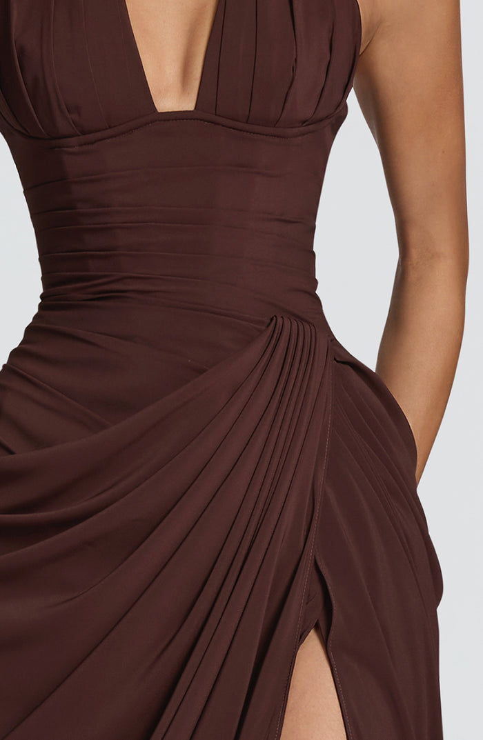 Robe Longue Minette - Prune Marron