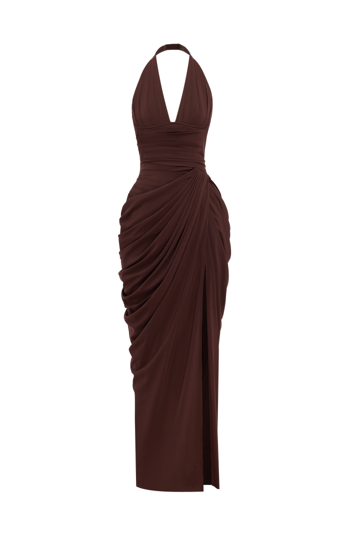 Robe Longue Minette - Prune Marron