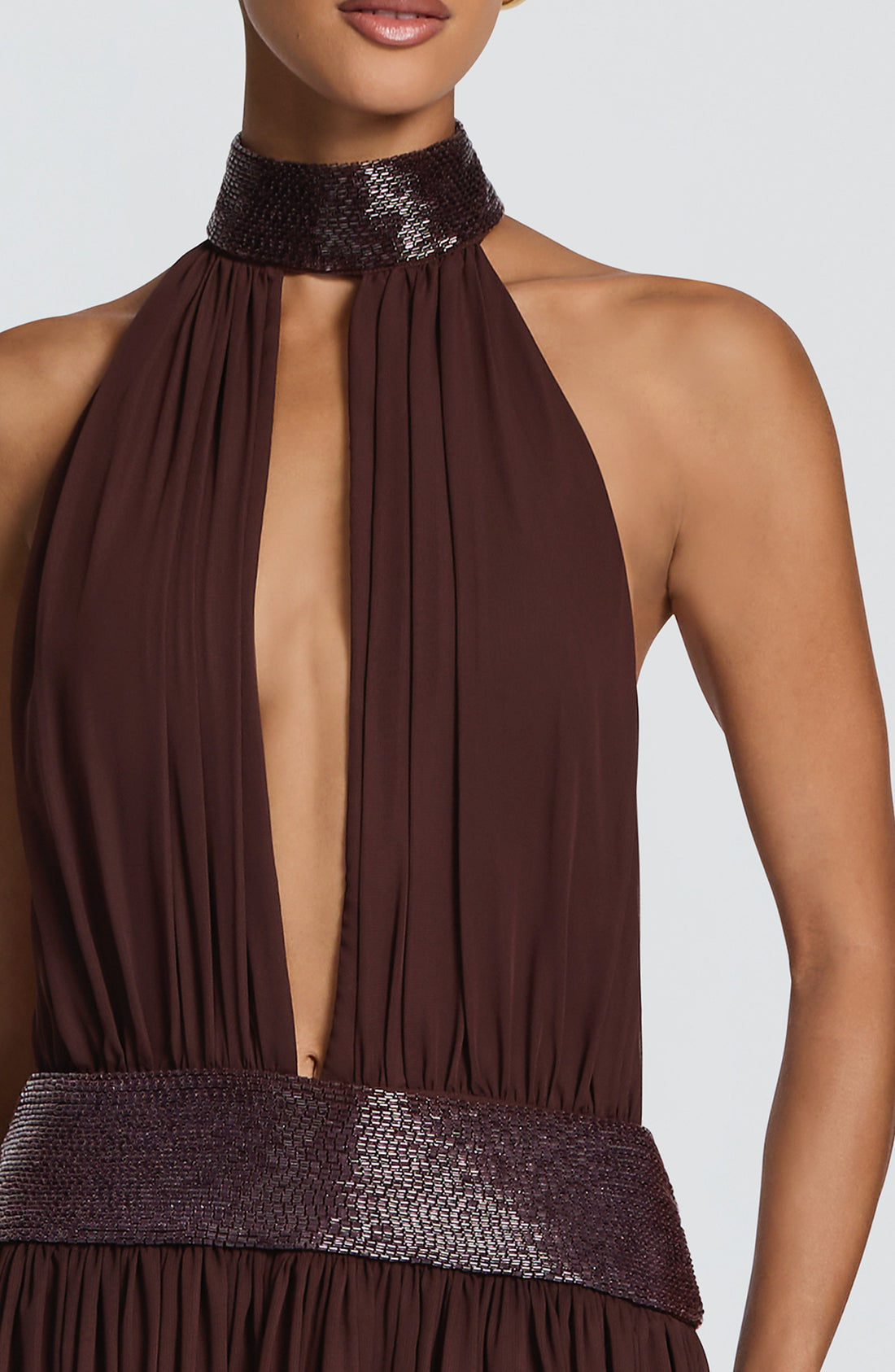 Robe Longue Rosalina - Prune Marron