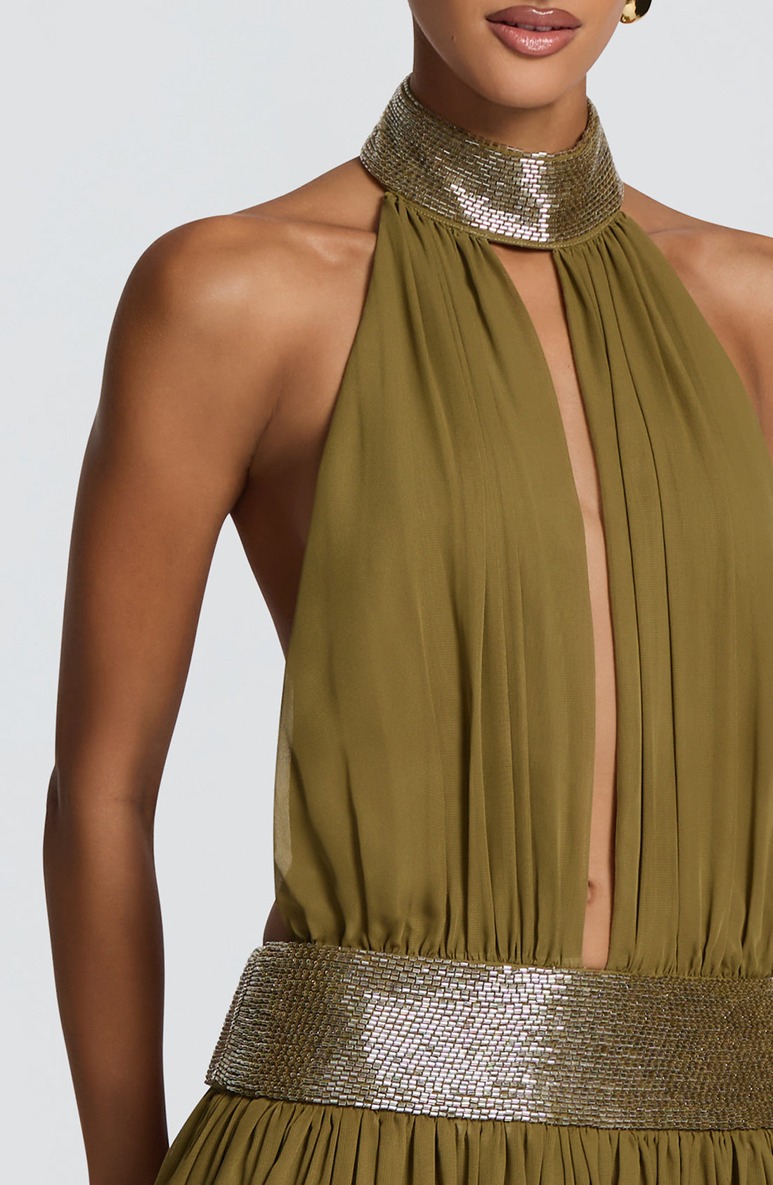 Robe Longue Rosalina - Olive Foncé