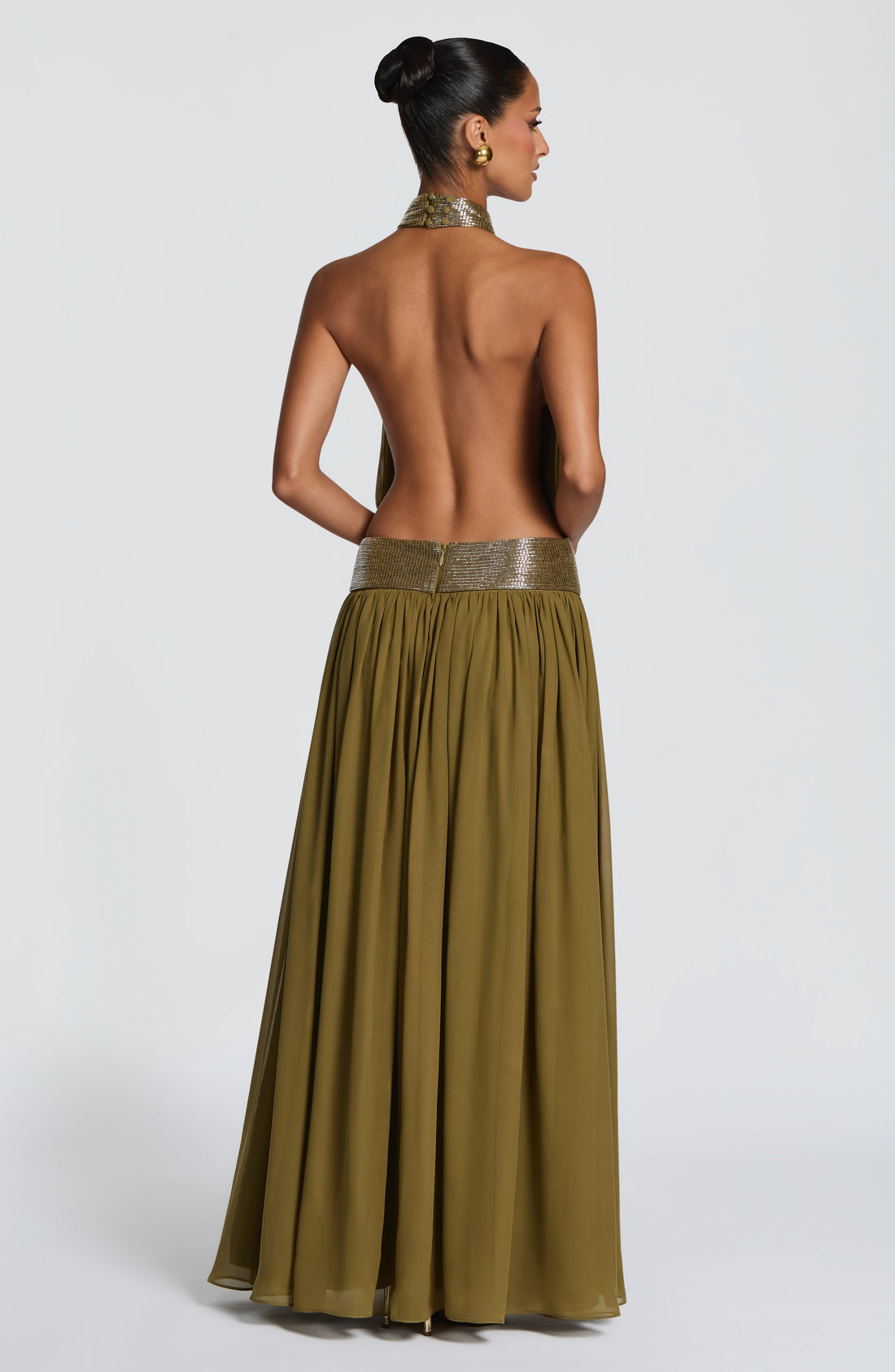 Robe Longue Rosalina - Olive Foncé