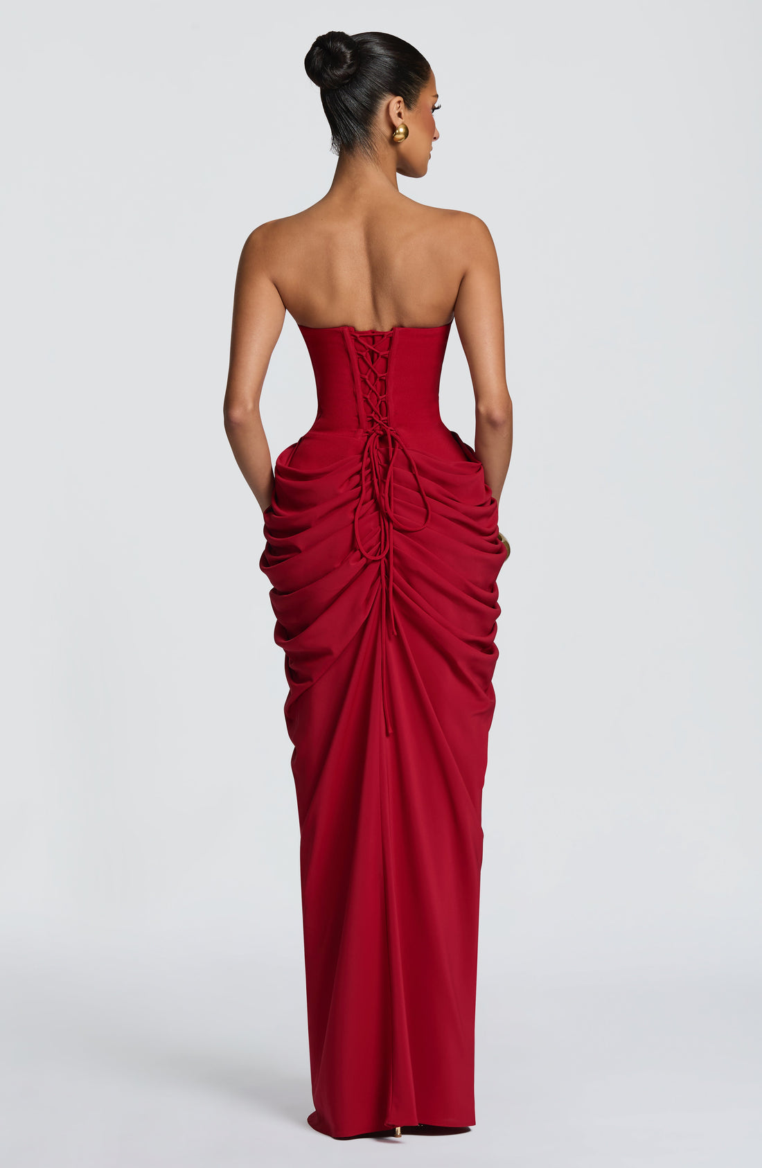 Robe Longue Noura - Rouge Profond