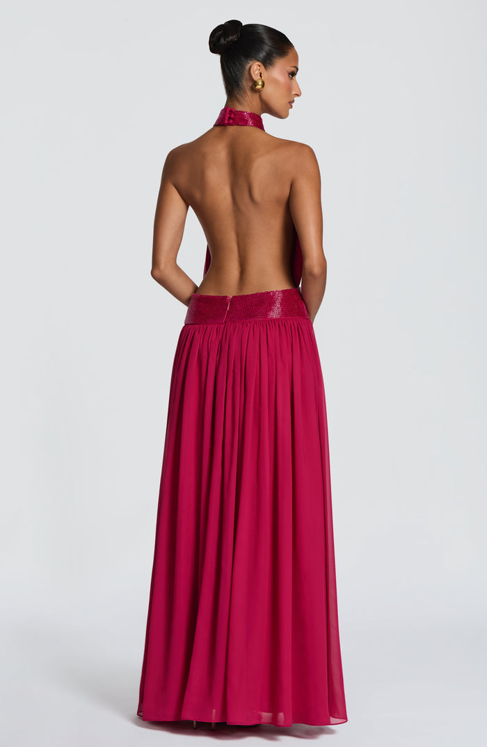 Robe Longue Rosalina - Framboise