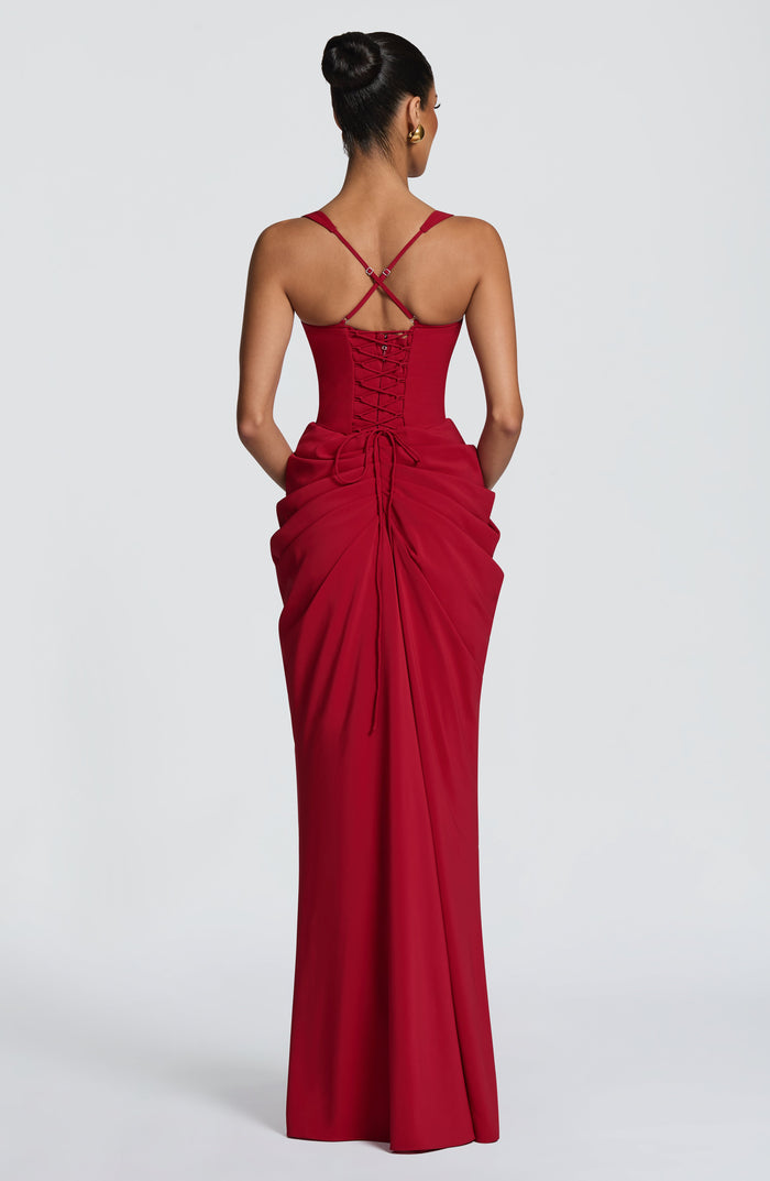 Robe Longue Lucille - Rouge Profond