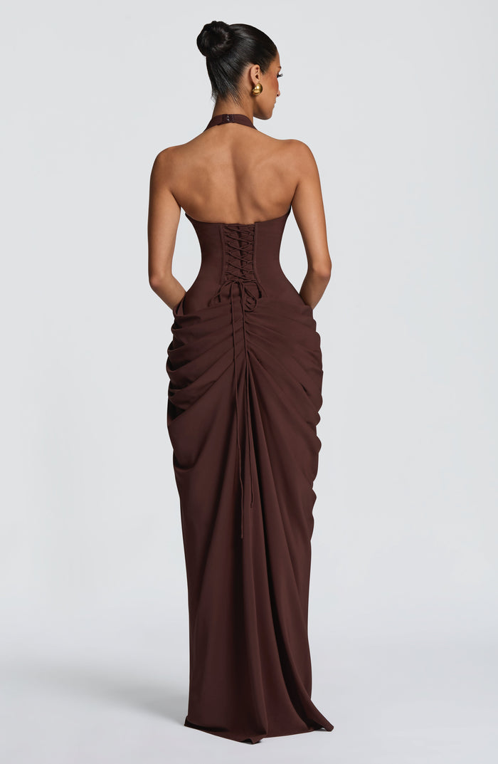 Robe Longue Minette - Prune Marron