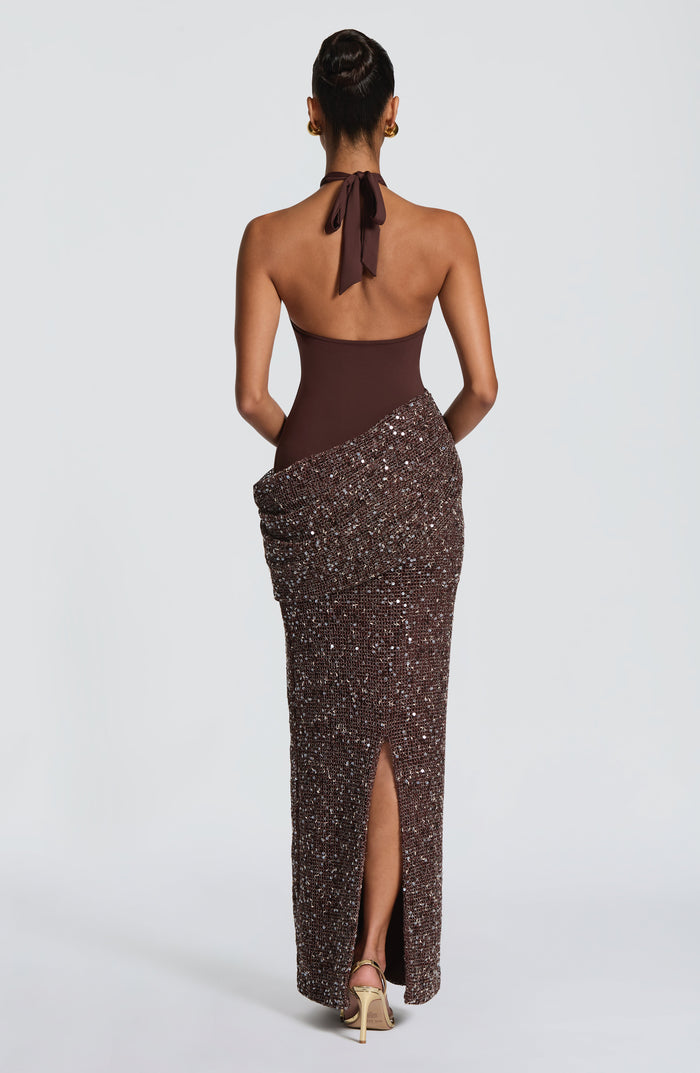 Robe Longue Solea - Brun Prune