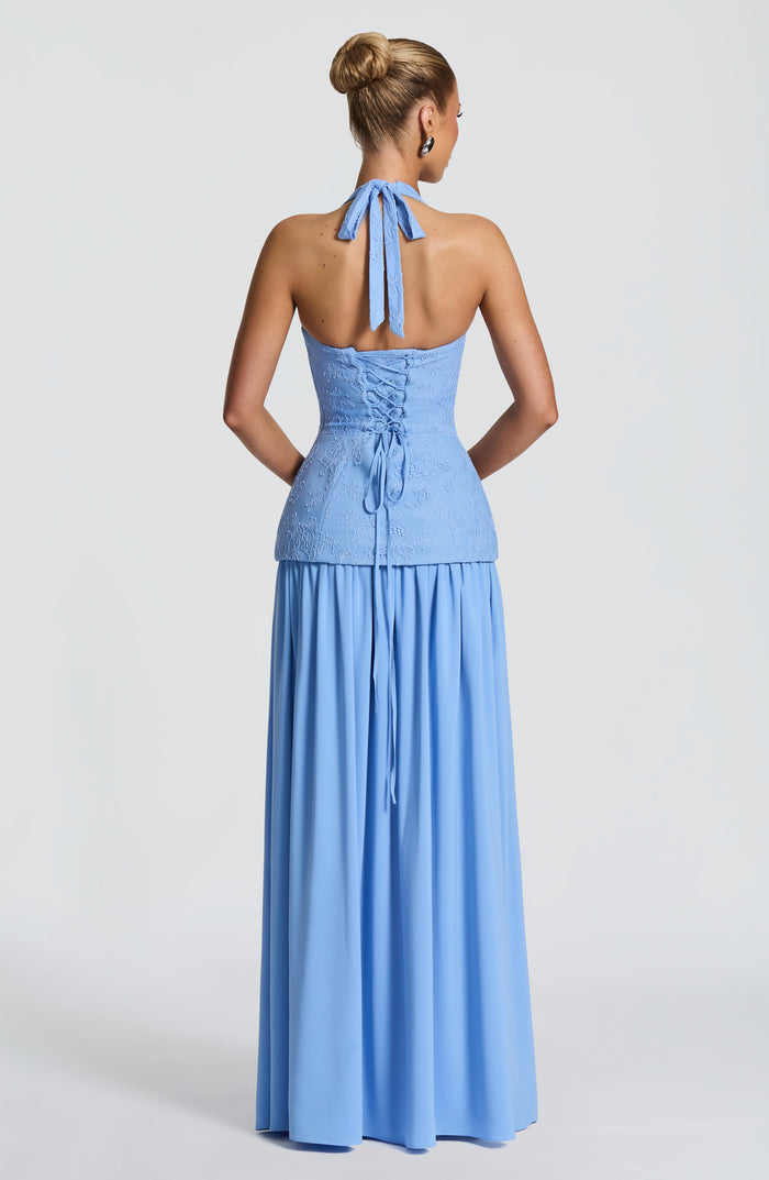 Robe Longue Almira - Bleu Poudré