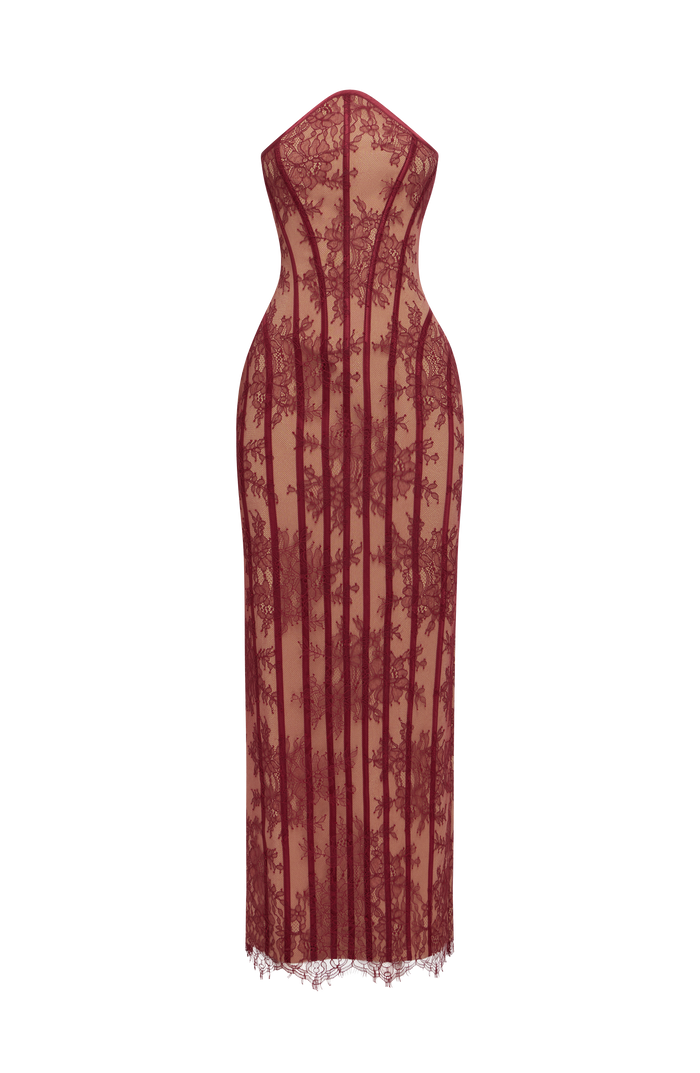 Robe Longue Tamara - Bordeaux