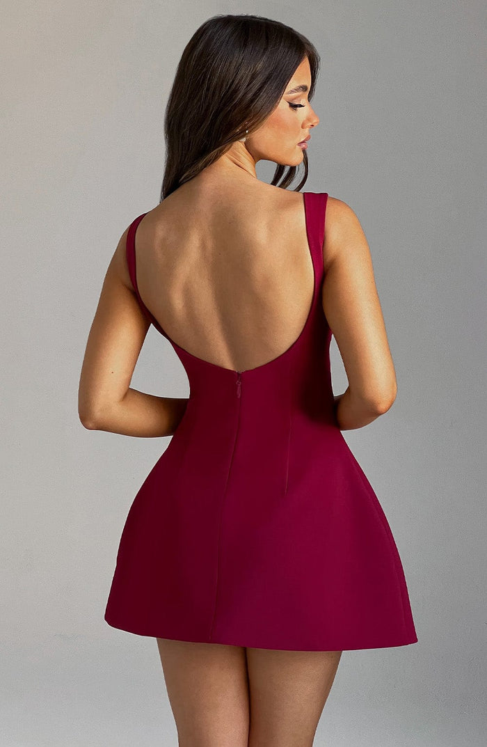 Robe Courte Alana - Lie de Vin