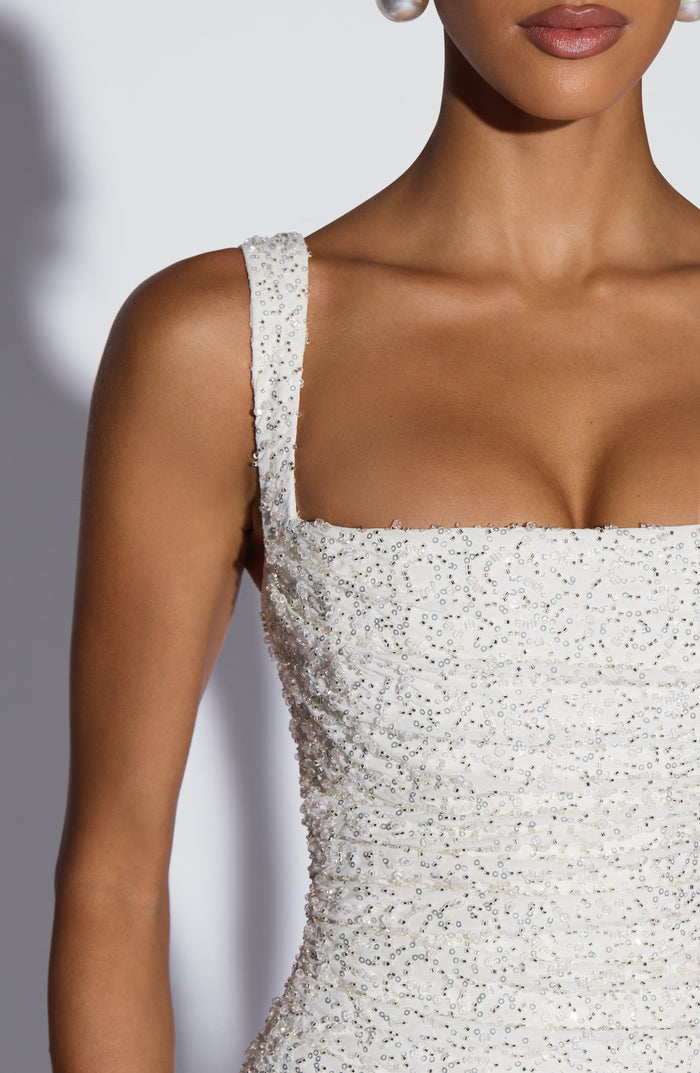 Robe Longue Calanthe - Ivoire Pailleté