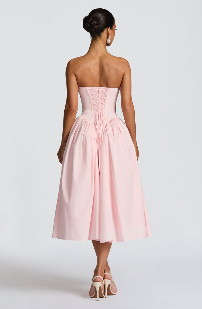 Robe Mi-Longue Darla - Rose Poudré