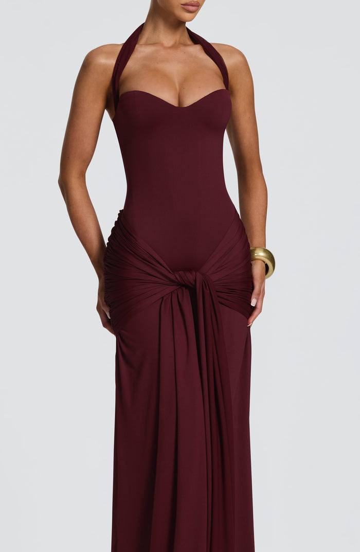 Robe Longue Gia - Cerise Laqué