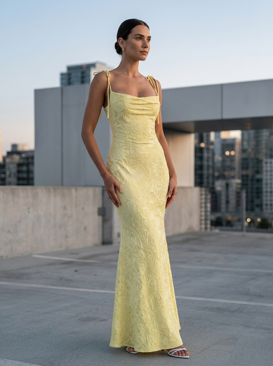 Robe Longue Whitney - Jaune Citron