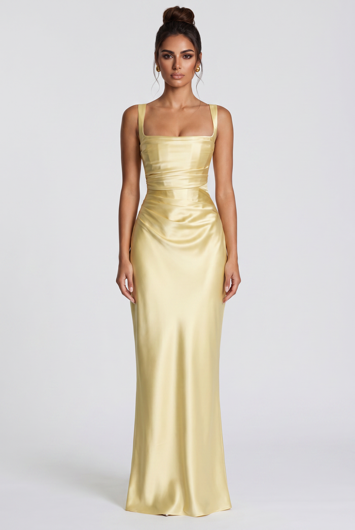 Robe Longue Calanthe - Jaune Citron