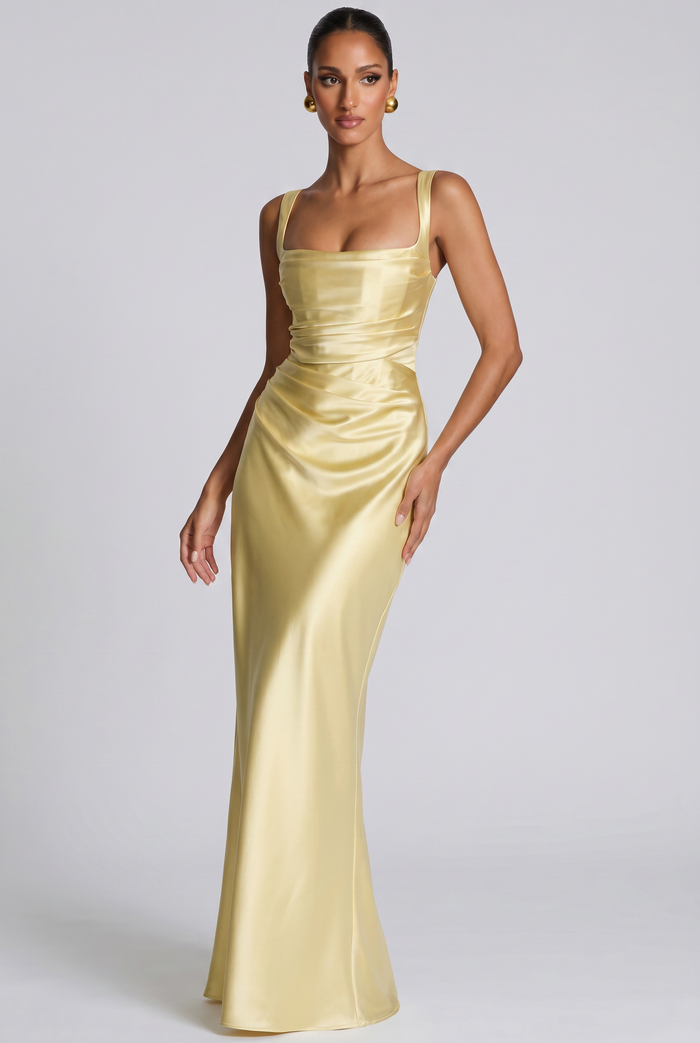 Robe Longue Calanthe - Jaune Citron