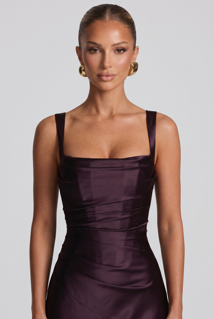 Robe Longue Calanthe - Prune